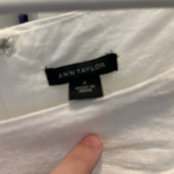 Ann Taylor Linen Blend white summer circle eyelet dress - Picture 6 of 7